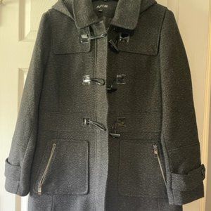 Apt 9 Womens Wool Blend Duffle Coat X-Large Black Hooded Toggle Buttons